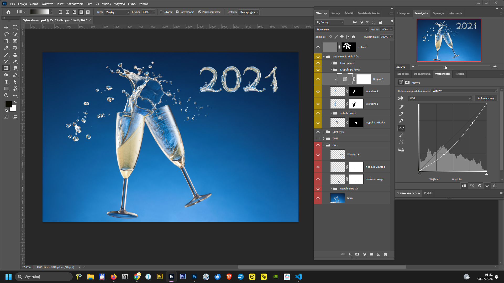 Proces montażu zdjęcia